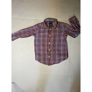 Boys Nautica Button-Down Dress Shirt Checkered Gingham Size 5